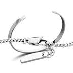 Double Bracelet Men's - Menfors - 200000639:96720CM;200000783:350853White Gold;200001034:6145EMBR005