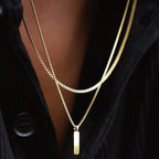 Men's Double Chain Necklace - Menfors - 200000783:350850Gold Color;200001034:17053024EMNN002