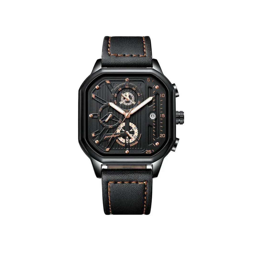 Poedagar Engine Watch - Menfors - 14:100013777Black Gold Leather;200007763:201441035