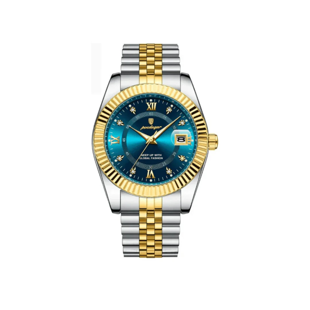 Poedagar Goldline Watch - Menfors - 14:201447598910 Gold Blue