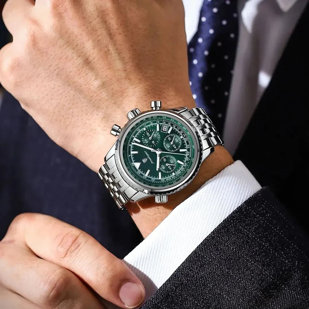 Poedagar Marine Watch - Menfors - 14:201447598960 Silver Green